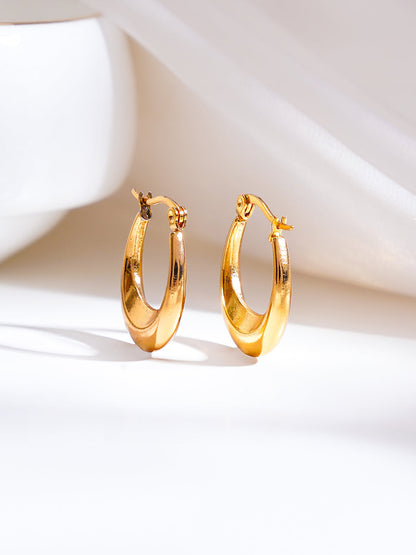 Demi Fine 18K Gold Plated Stainless Steel Chunky Hoop Earrings