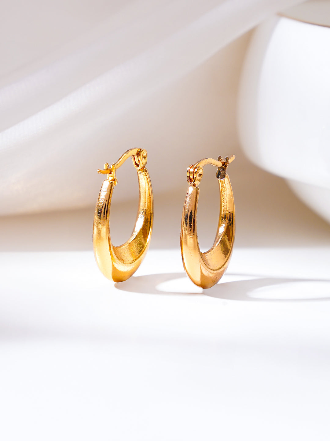 Demi Fine 18K Gold Plated Stainless Steel Chunky Hoop Earrings