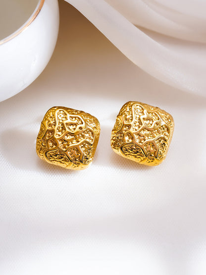 Demi Fine 18K Gold Plated Stainless Steel Statement Stud Earrings