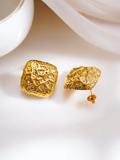 Demi Fine 18K Gold Plated Stainless Steel Statement Stud Earrings