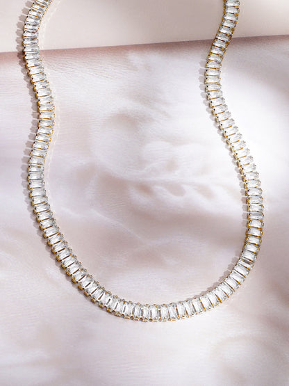 Demi Fine 18K Gold Plated Stainless steel Crystal Chunky Chain Necklace