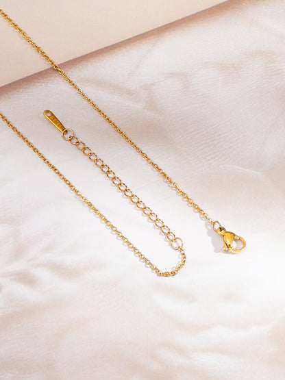 Demi Fine 18K Gold Plated Stainless steel Cubic Zirconia Bar Pendant Necklace