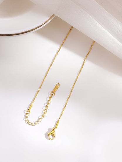 Demi Fine 18K Gold Plated Stainless Steel Green Crystal Pendant Necklace
