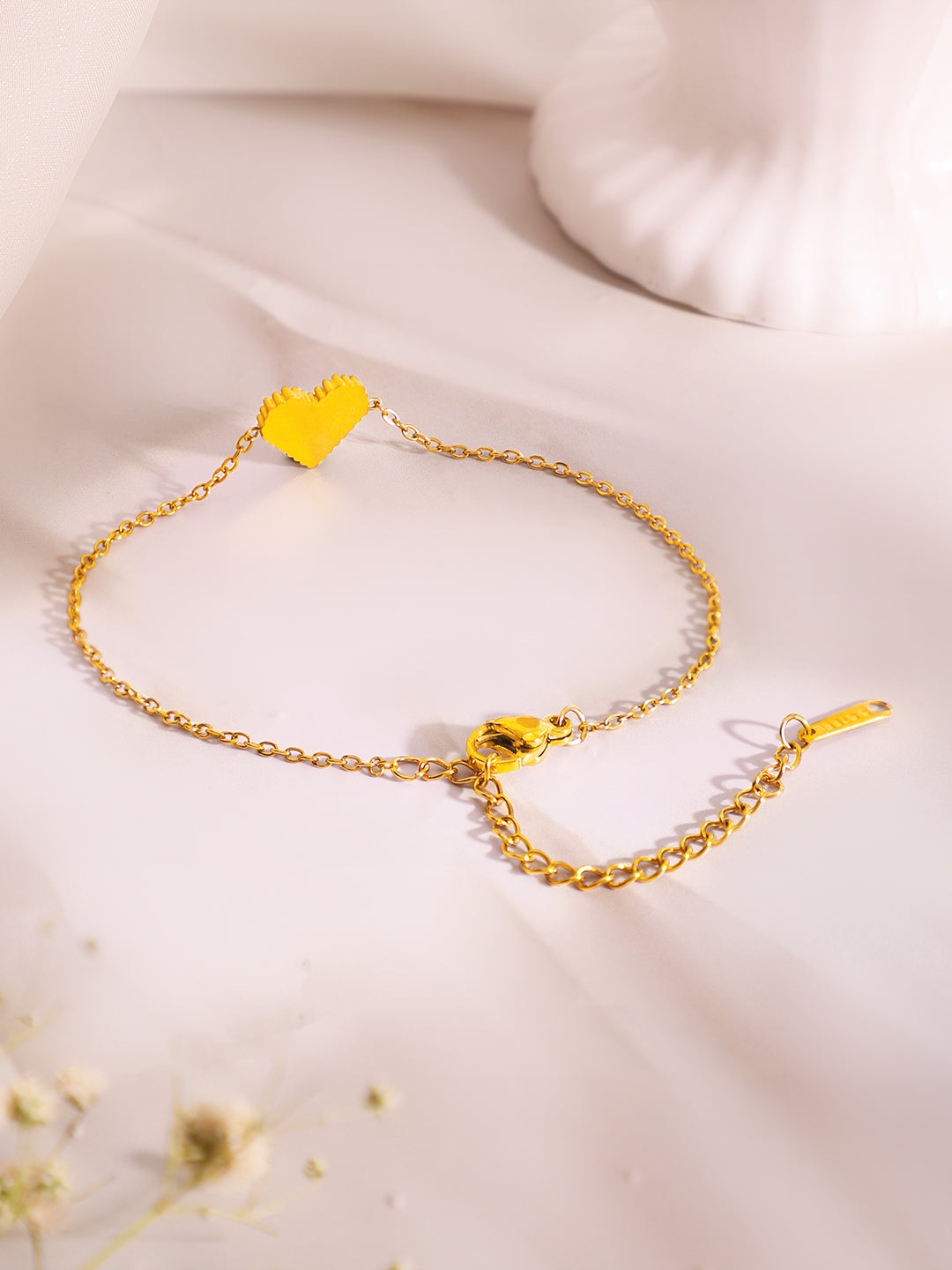 Demi Fine 18k Gold Plated Stainless Steel Heart Pendant & Bracelet Set