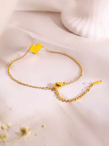Demi Fine 18k Gold Plated Stainless Steel Heart Pendant & Bracelet Set