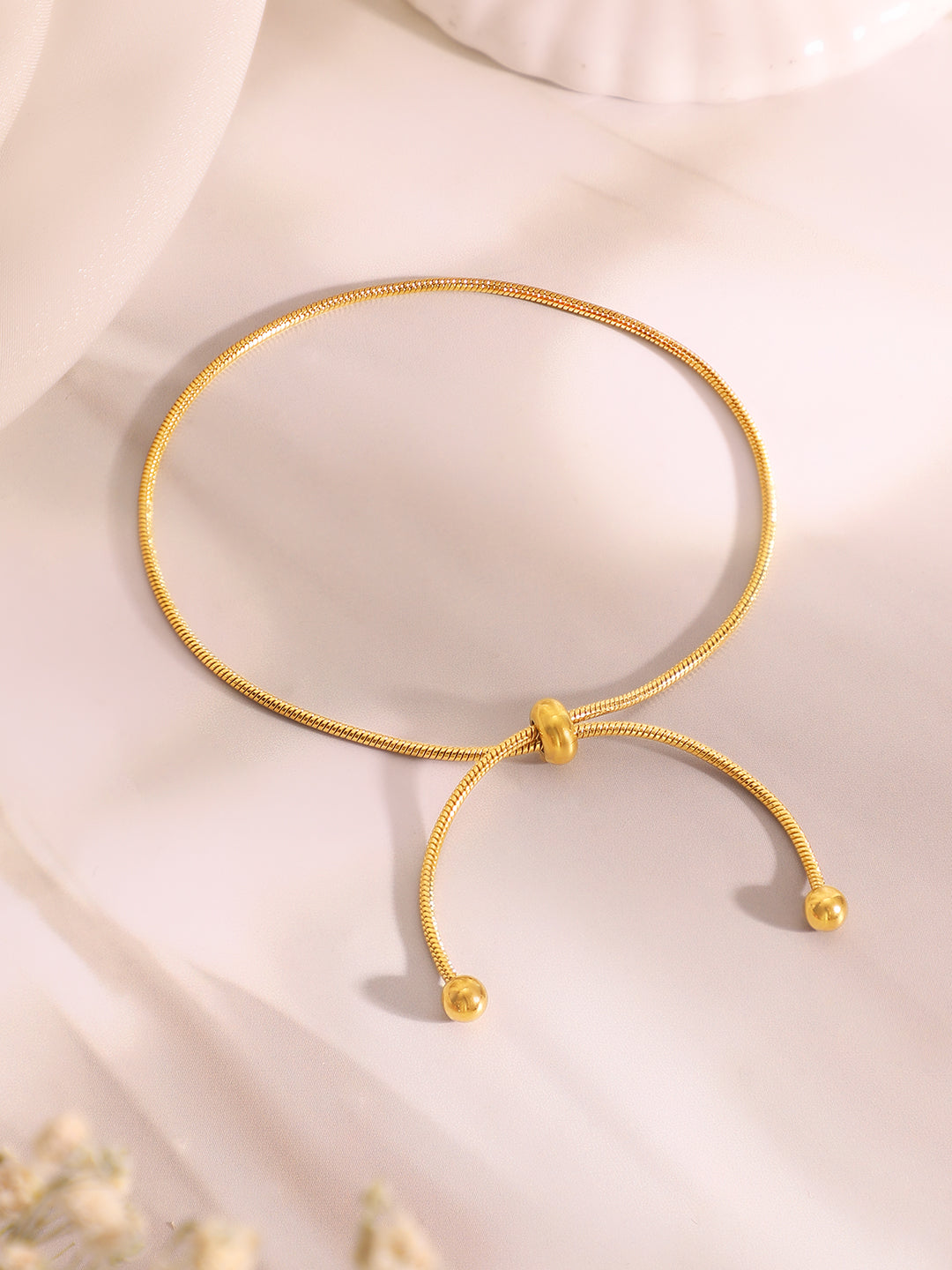 Demi Fine 18k Gold Plated Stainless Steel Knot Style Necklace With Bracelet Set