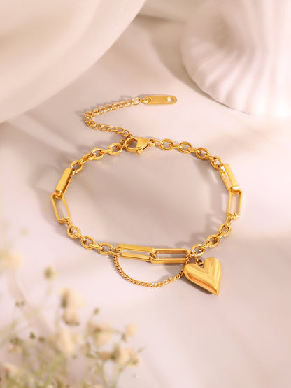 Demi Fine 18k Gold Plated Stainless Steel Heart Motif Combo Set