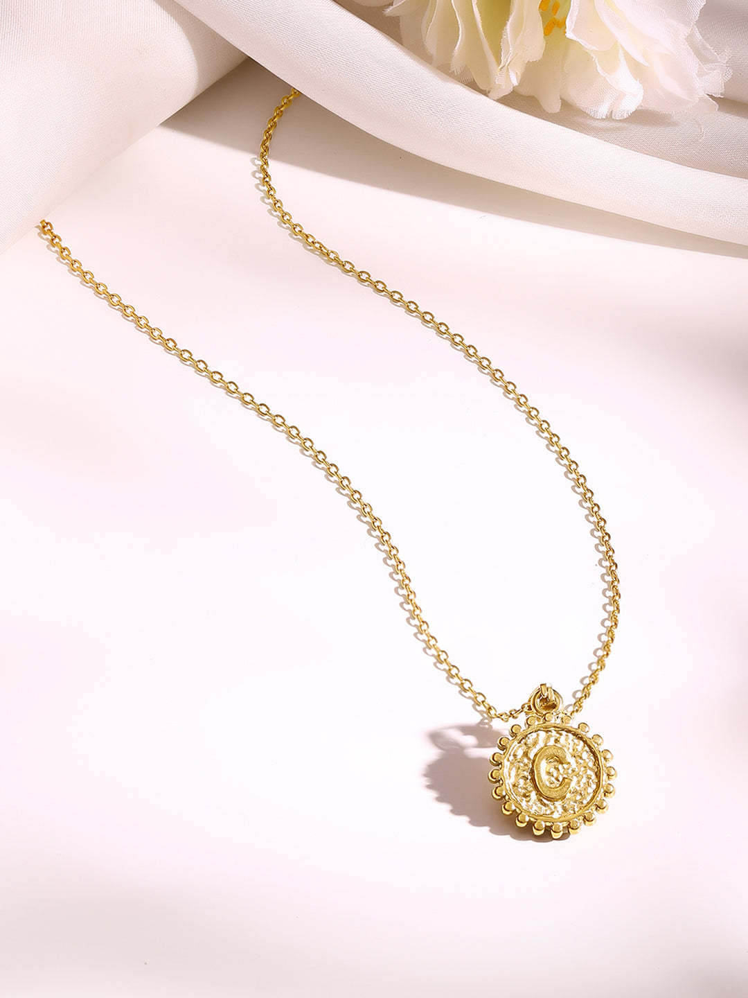 Demi Fine 18K Gold Plated Stainless steel Alphabet C Minimal Pendant Necklace