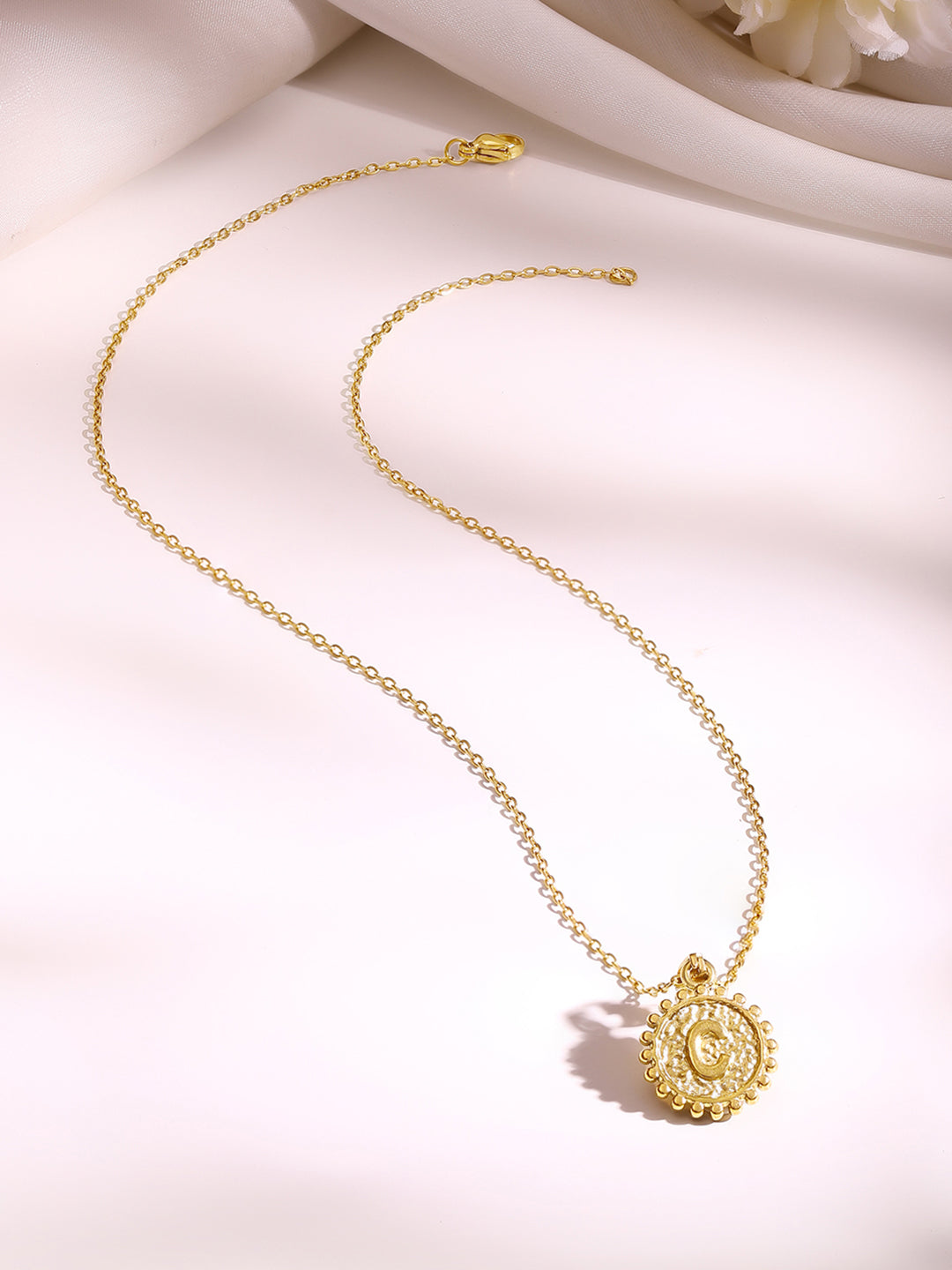 Demi Fine 18K Gold Plated Stainless steel Alphabet C Minimal Pendant Necklace