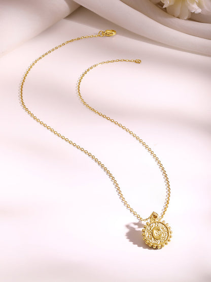 Demi Fine 18K Gold Plated Stainless steel Alphabet C Minimal Pendant Necklace