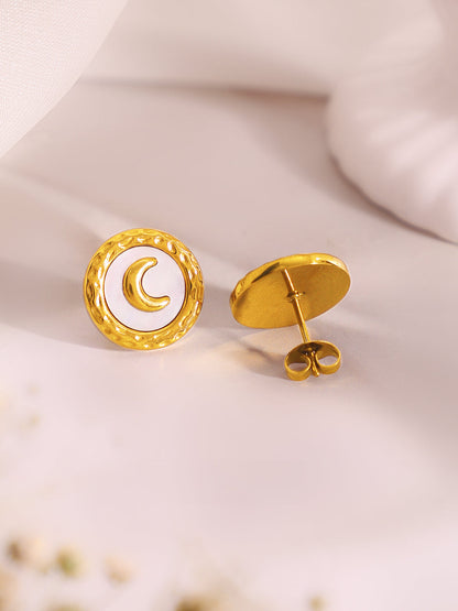 Demi Fine 18k Gold Plated Stainless Steel Moon Motif Pendant Set
