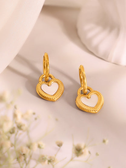 Demi Fine 18k Gold Plated Stainless Steel Reversible Black Heart Pendant Necklace Set