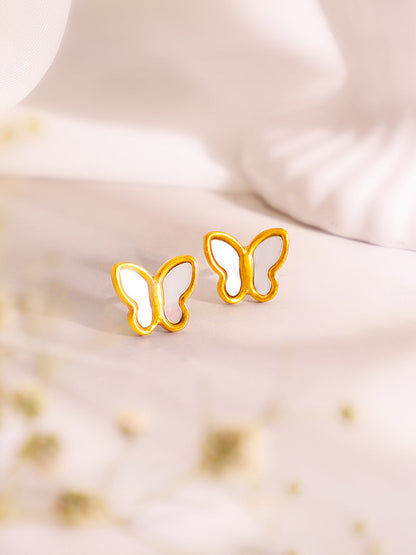 Demi Fine 18k Gold Plated Stainless Steel Butterfly Pendant Set