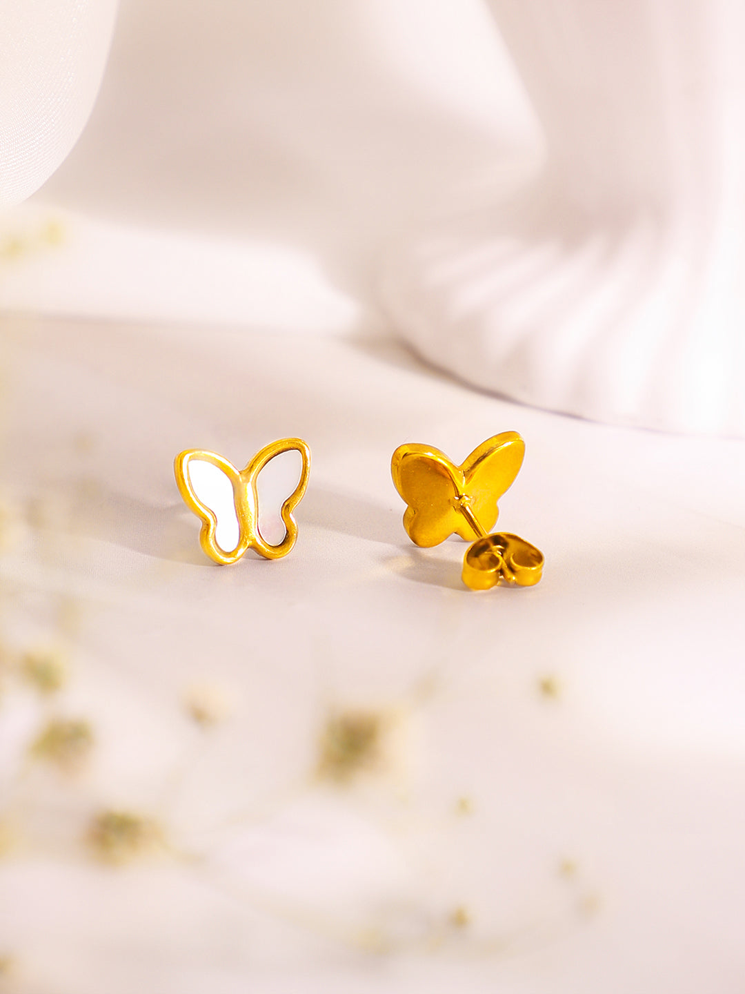 Demi Fine 18k Gold Plated Stainless Steel Butterfly Pendant Set