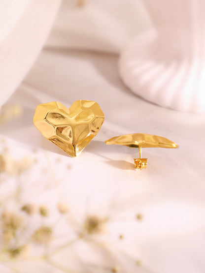 Demi Fine 18k Gold Plated Stainless Steel Textured Heart Pendant Set