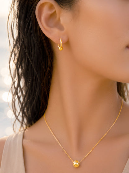 Demi Fine 18k Gold Plated Stainless Steel Ball Pendant  Set