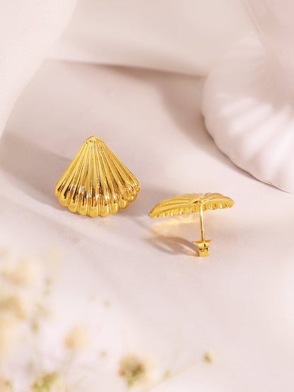 Demi Fine 18K Gold Plated Stainless Steel Shell Drop Pendant Set
