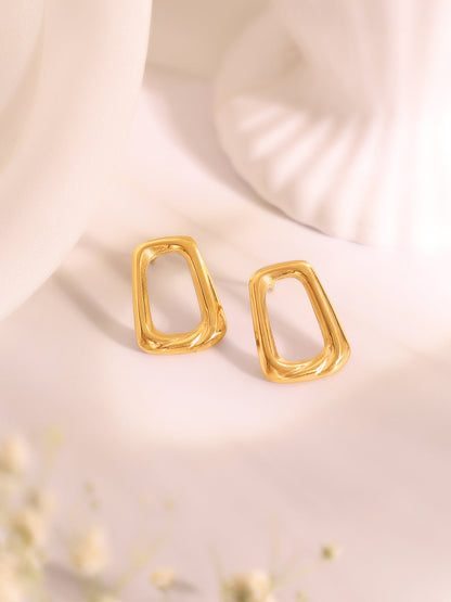 Demi Fine 18k Gold Plated Stainless Steel Hollow Design Pendant Set