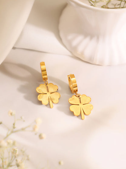 Demi Fine 18K Gold Plated Stainless Steel Floral Drop Pendant Set