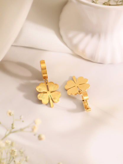 Demi Fine 18K Gold Plated Stainless Steel Floral Drop Pendant Set