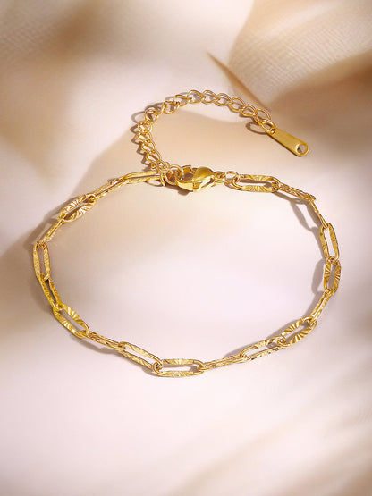 Demi Fine 18K Gold Plated Stainless steel Minimal Paperclip Chain Bracelet