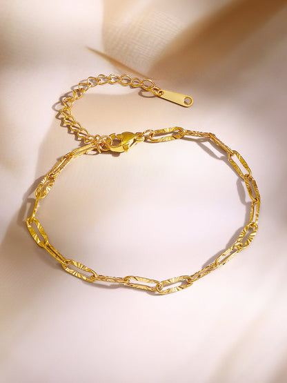 Demi Fine 18K Gold Plated Stainless steel Minimal Paperclip Chain Bracelet