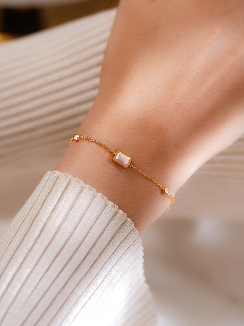 Demi Fine 18K Gold Plated Stainless Steel Multicolor Crystal Bracelet