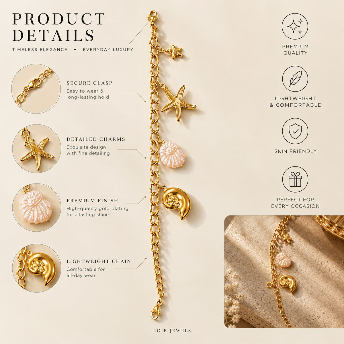 Seashell & Starfish Bracelet
