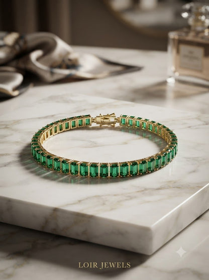 Green Baguette Tennis
Bracelet