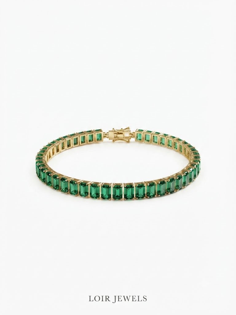 Green Baguette Tennis
Bracelet