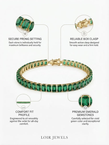 Green Baguette Tennis
Bracelet