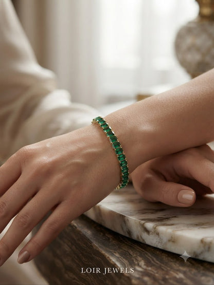 Green Baguette Tennis
Bracelet