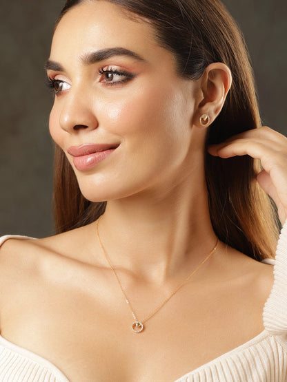 Heart Motif American Diamond Zirconia Necklace Set