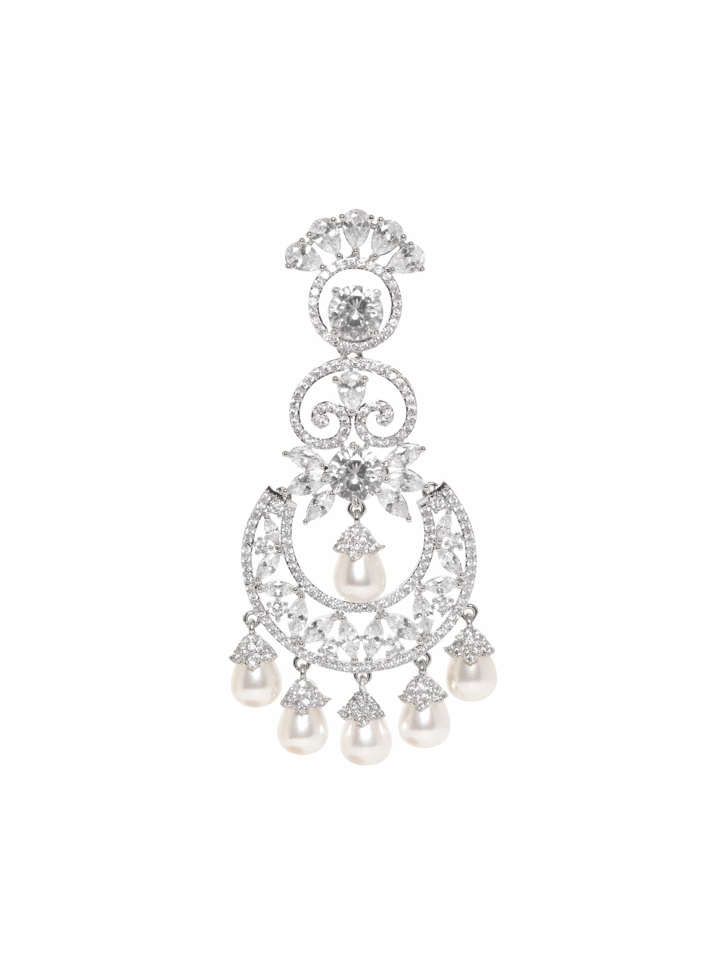 Opulent Red Pearl Dangler Earrings