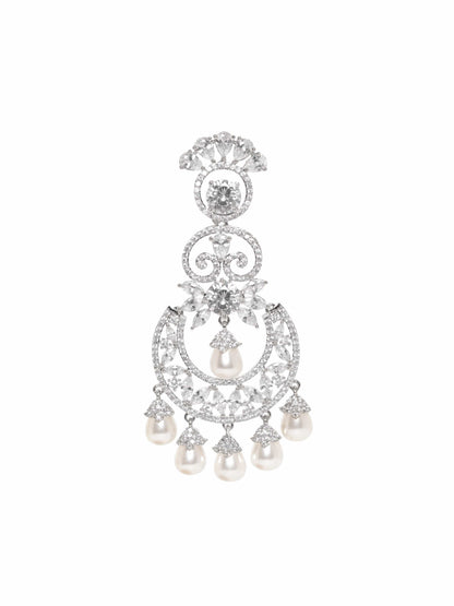Opulent Red Pearl Dangler Earrings