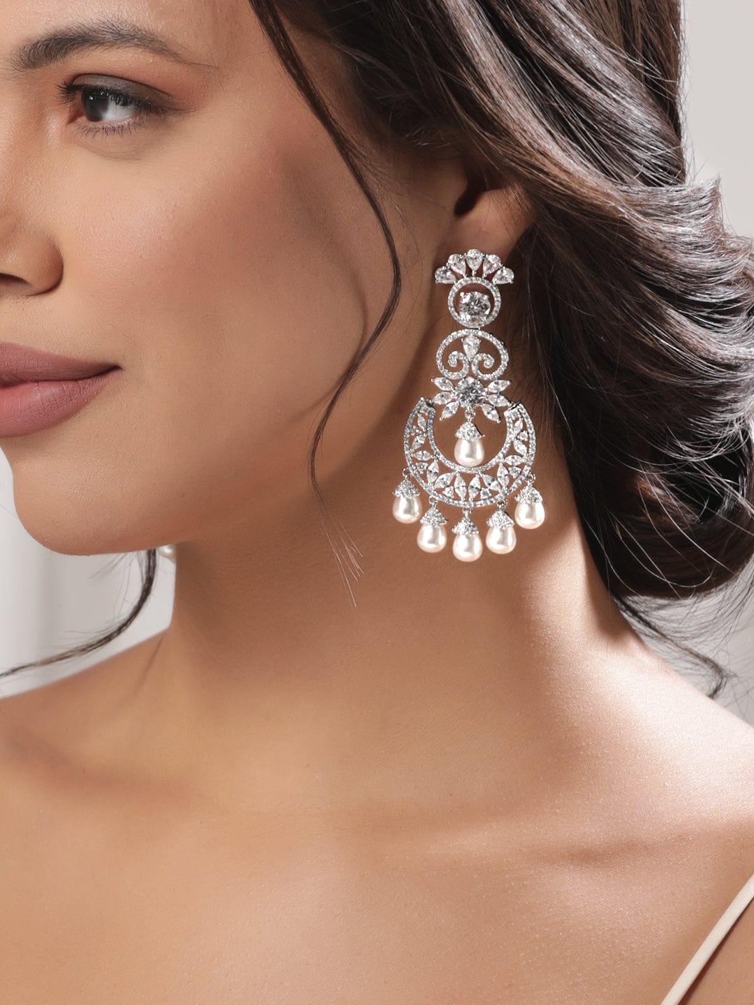 Opulent Red Pearl Dangler Earrings