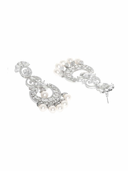 Opulent Red Pearl Dangler Earrings