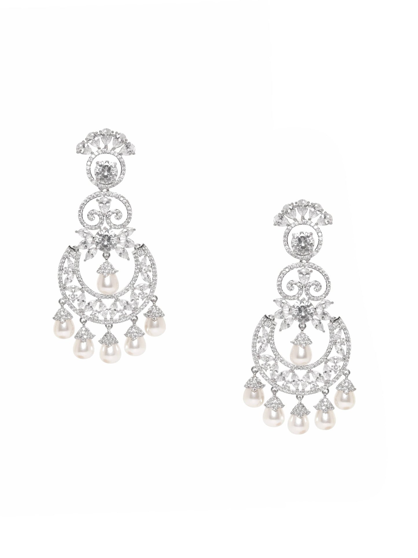 Opulent Red Pearl Dangler Earrings
