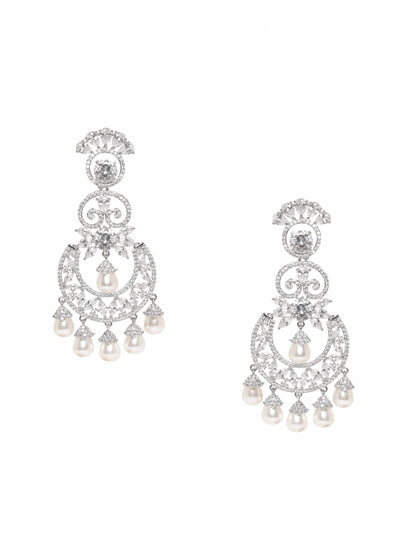 Opulent Red Pearl Dangler Earrings
