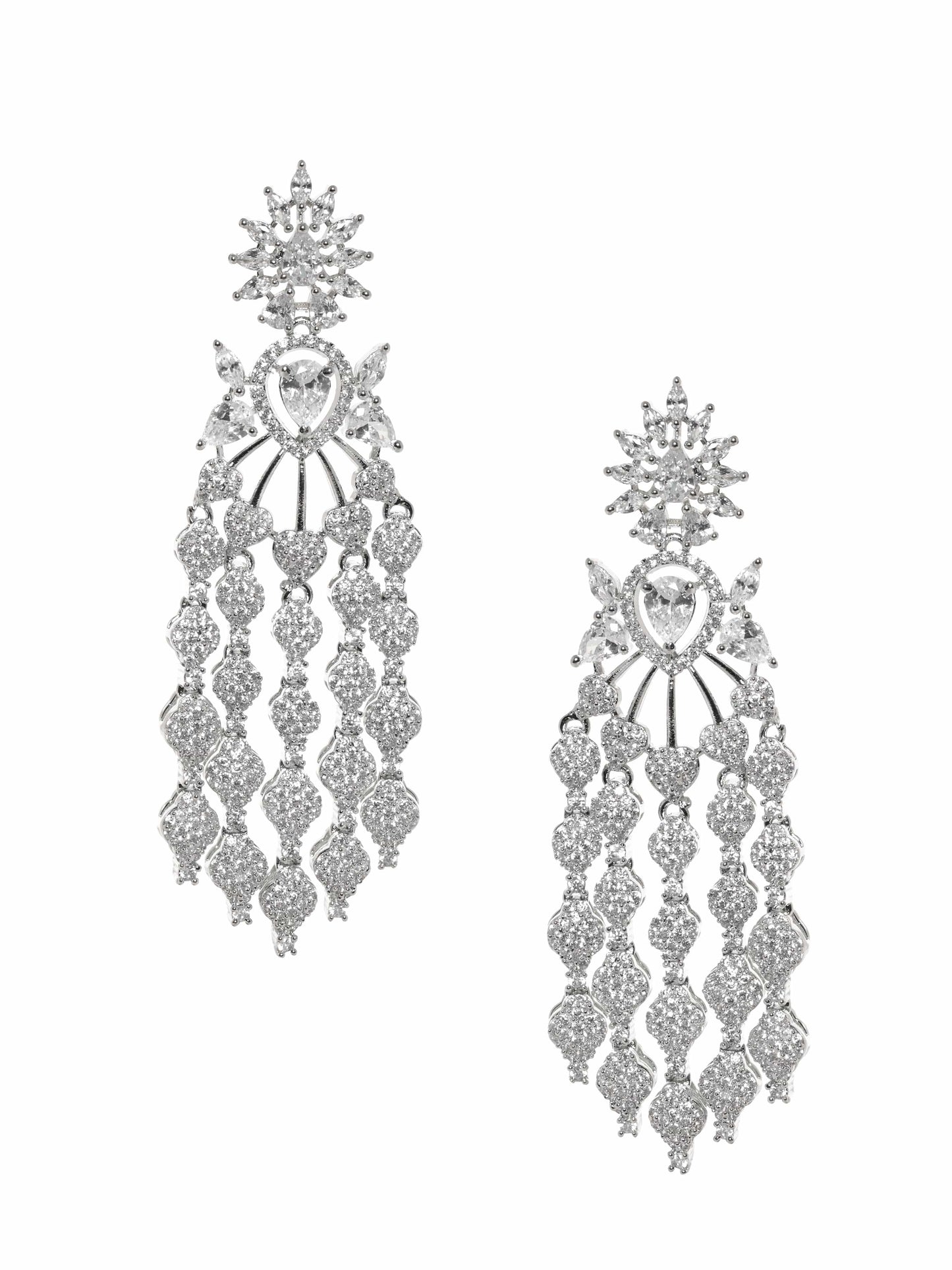 Contemporary Strands American Diamond Zirconia Danglers