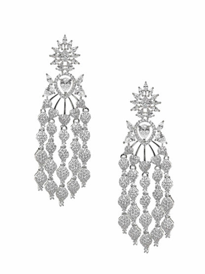 Contemporary Strands American Diamond Zirconia Danglers