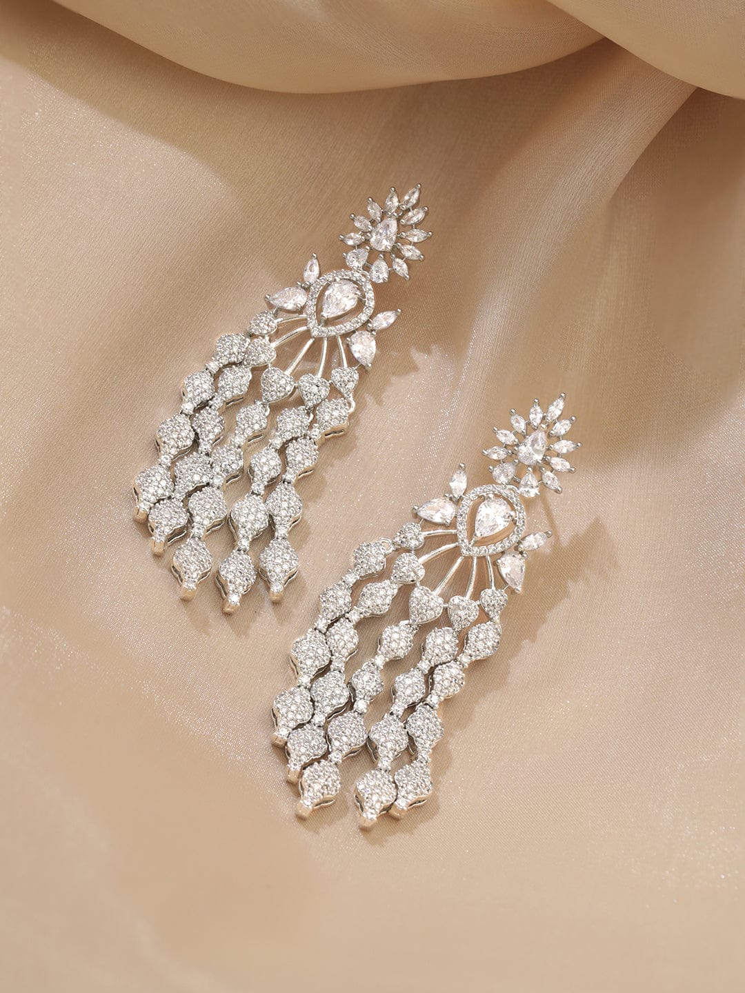 Contemporary Strands American Diamond Zirconia Danglers