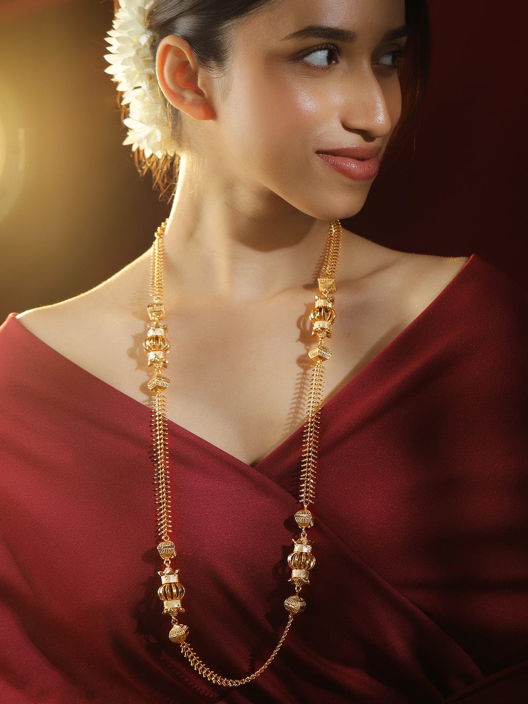 Radiant Golden Beads Necklace Chain