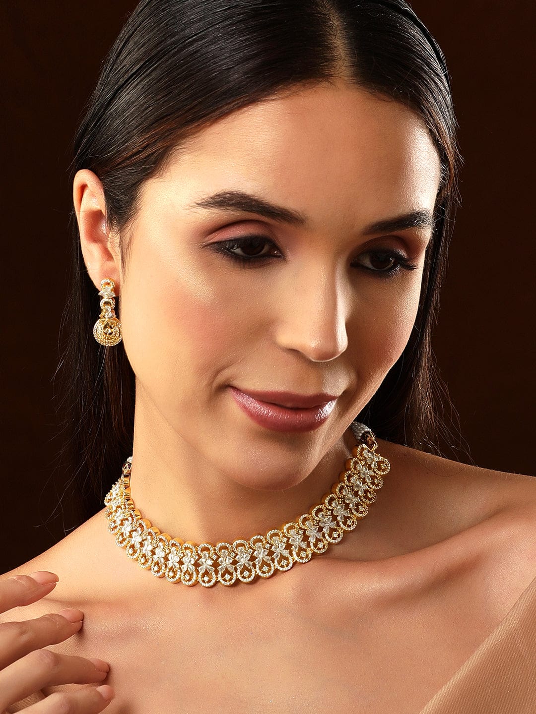 American Diamond Zirconia Choker Set