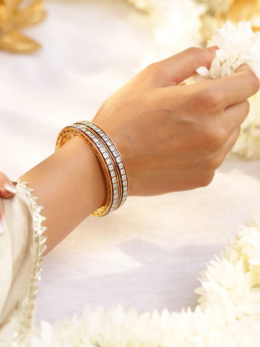 Touch of Elegance White Kundan Bangles
