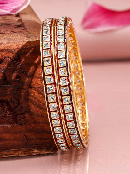 Touch of Elegance White Kundan Bangles