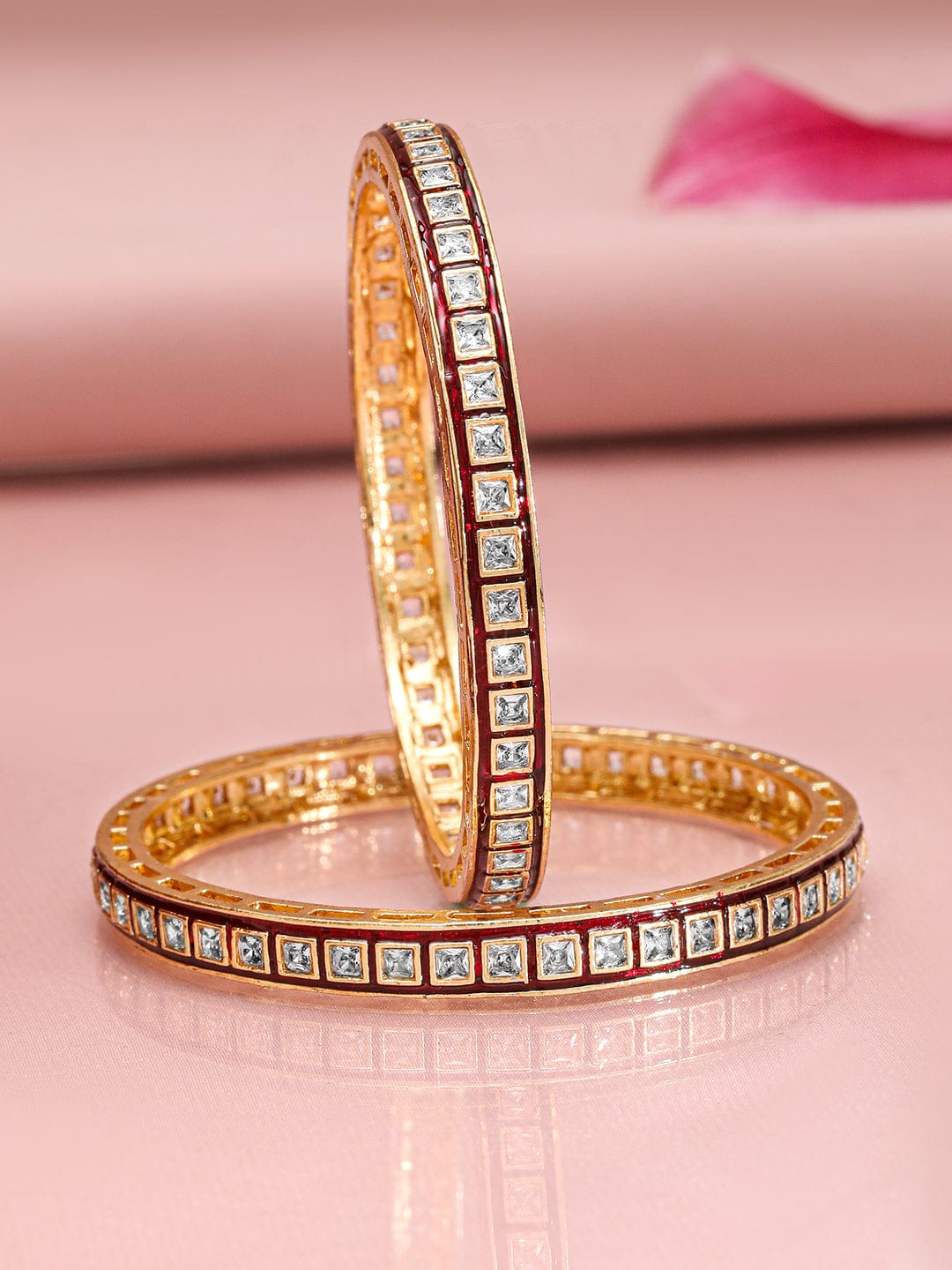 Touch of Elegance White Kundan Bangles