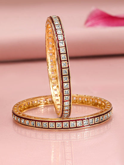 Touch of Elegance White Kundan Bangles
