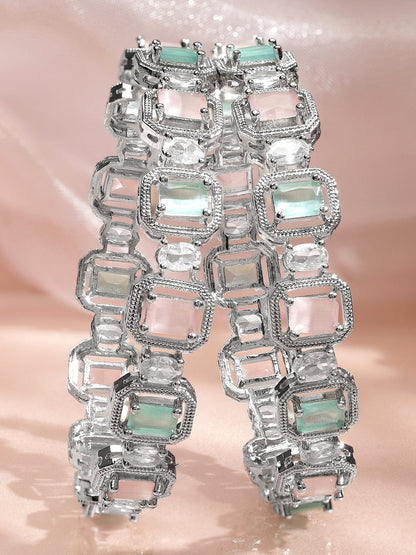 Pastel Hues American Diamond Zirconia Bangles