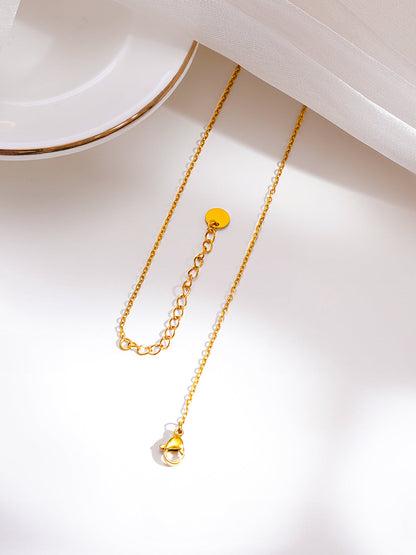 Demi Fine 18K Gold Plated Stainless Steel Double Bow Heart Drop Necklace